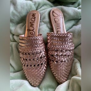 Sam Edelman Gold Slip on Sandals size 8